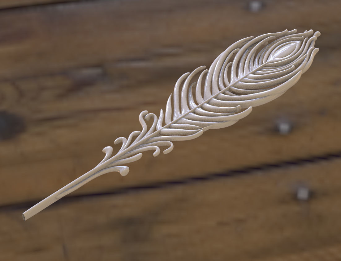feather of peacock 3D print model_15