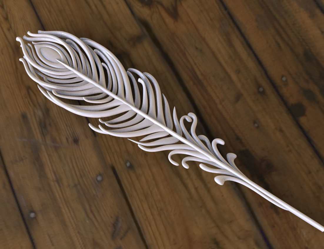 feather of peacock 3D print model_28