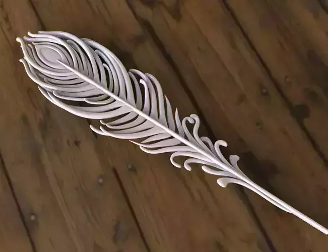 feather of peacock 3D print model