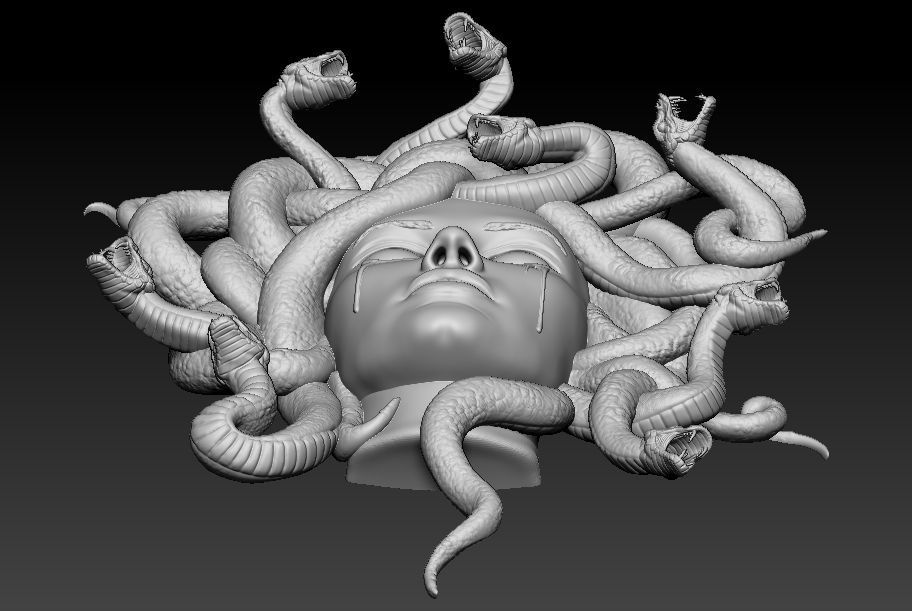 Medusa Face 3D print model_6
