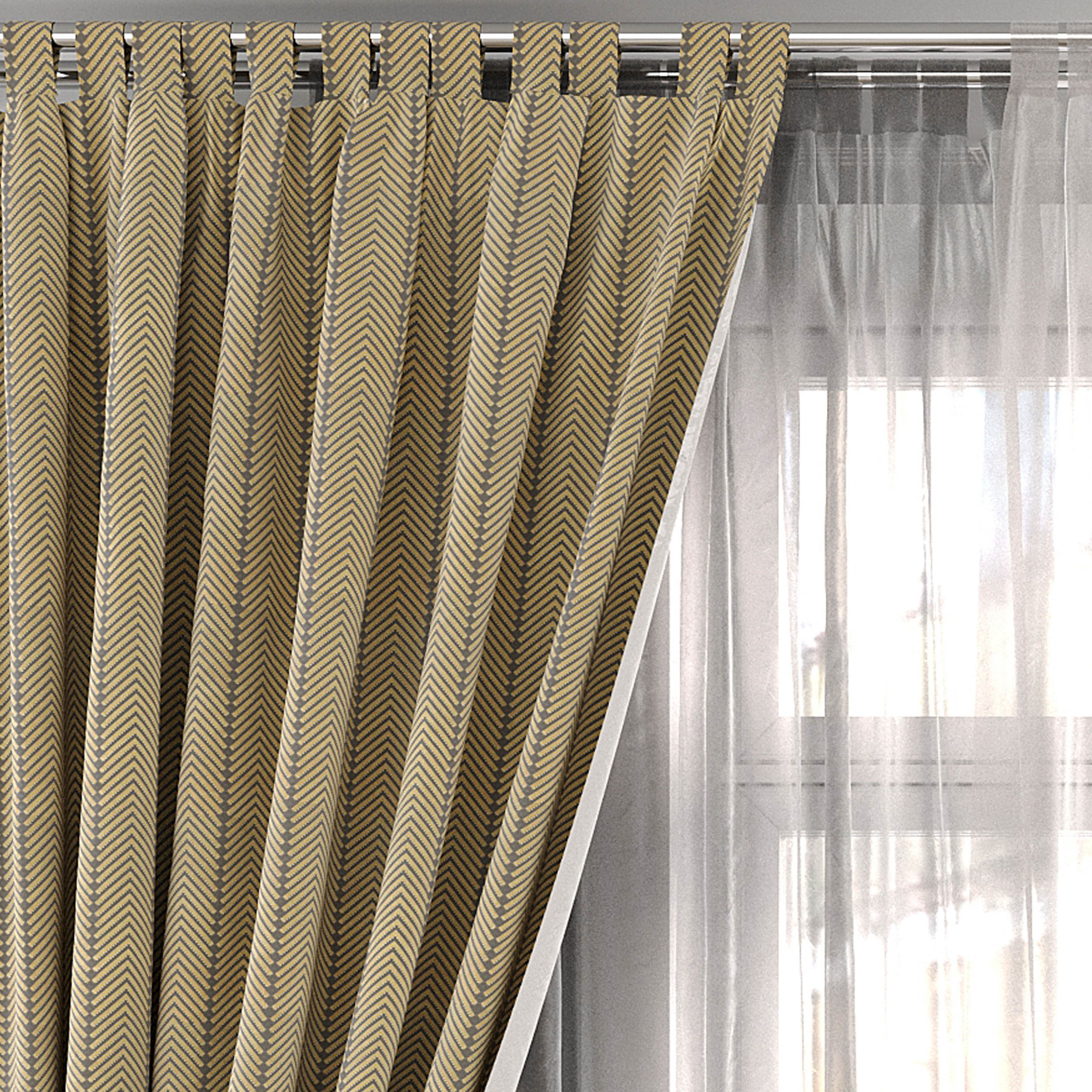 Curtain Set 490C 3D model_2