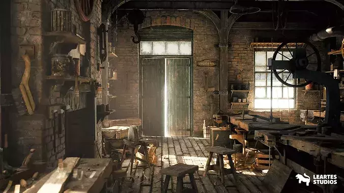 Carpenters Workshop Low-poly 3D model 2