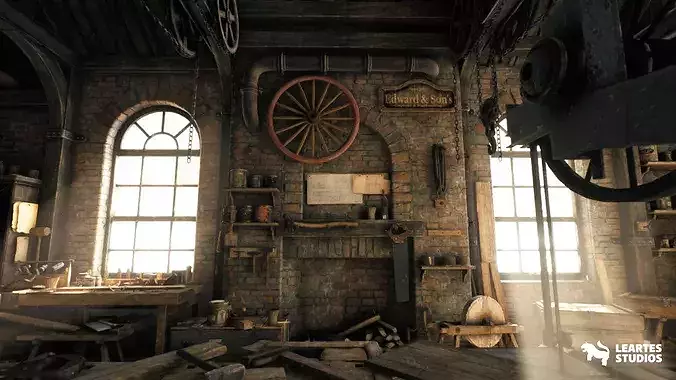 Carpenters Workshop Low-poly 3D model 6