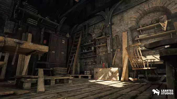 Carpenters Workshop Low-poly 3D model 7