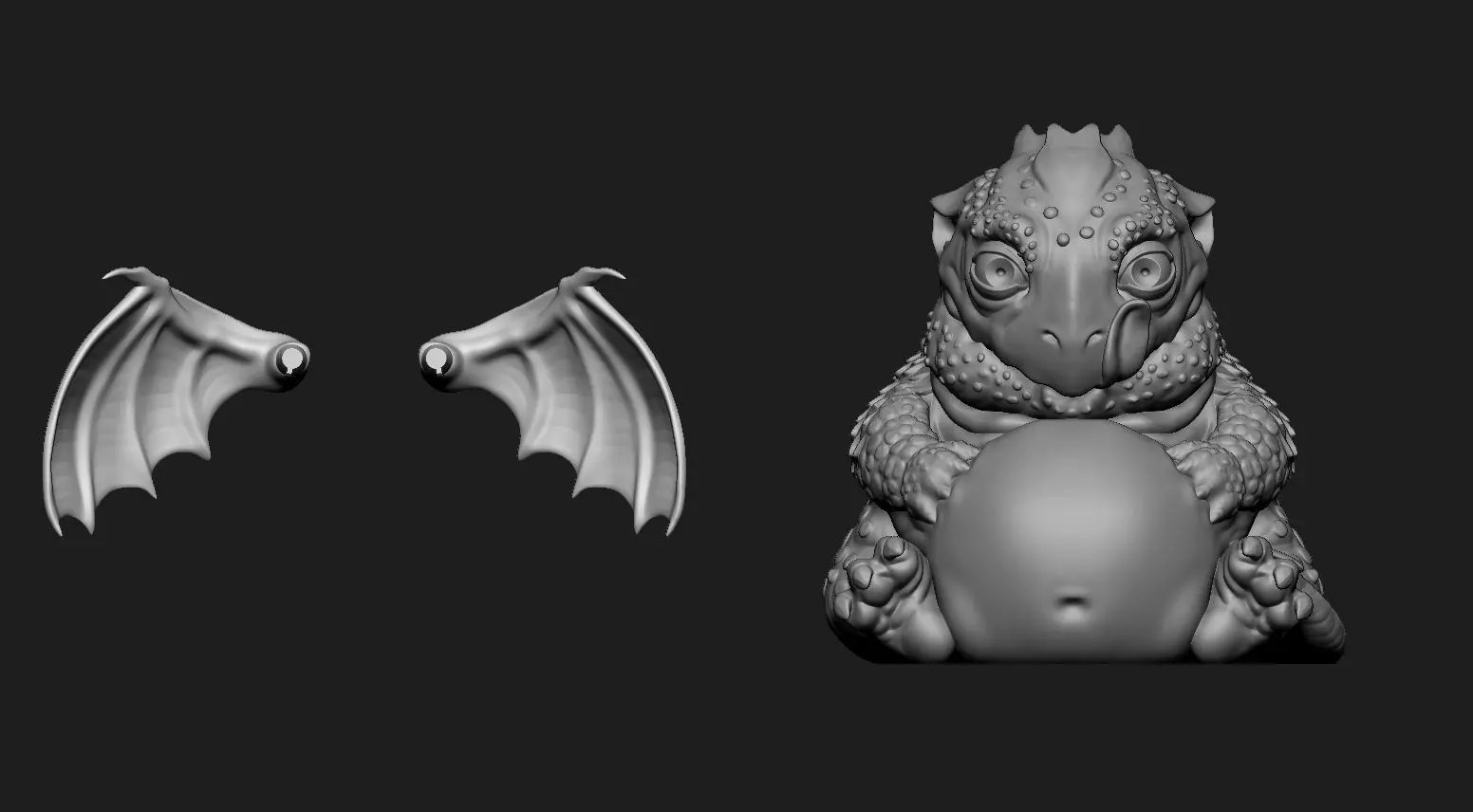 Well fed Dragon 3D print model_0