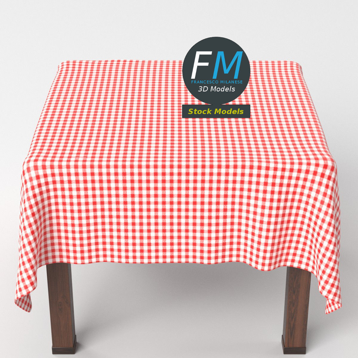 Table with tablecloth 2 3D model_5