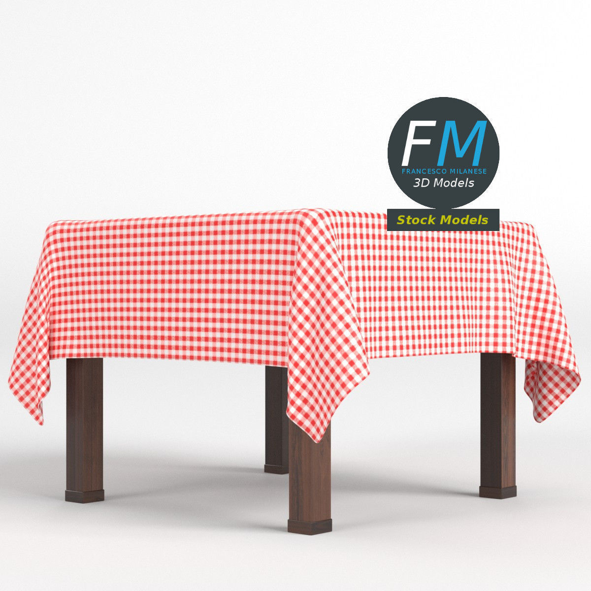 Table with tablecloth 2 3D model_3