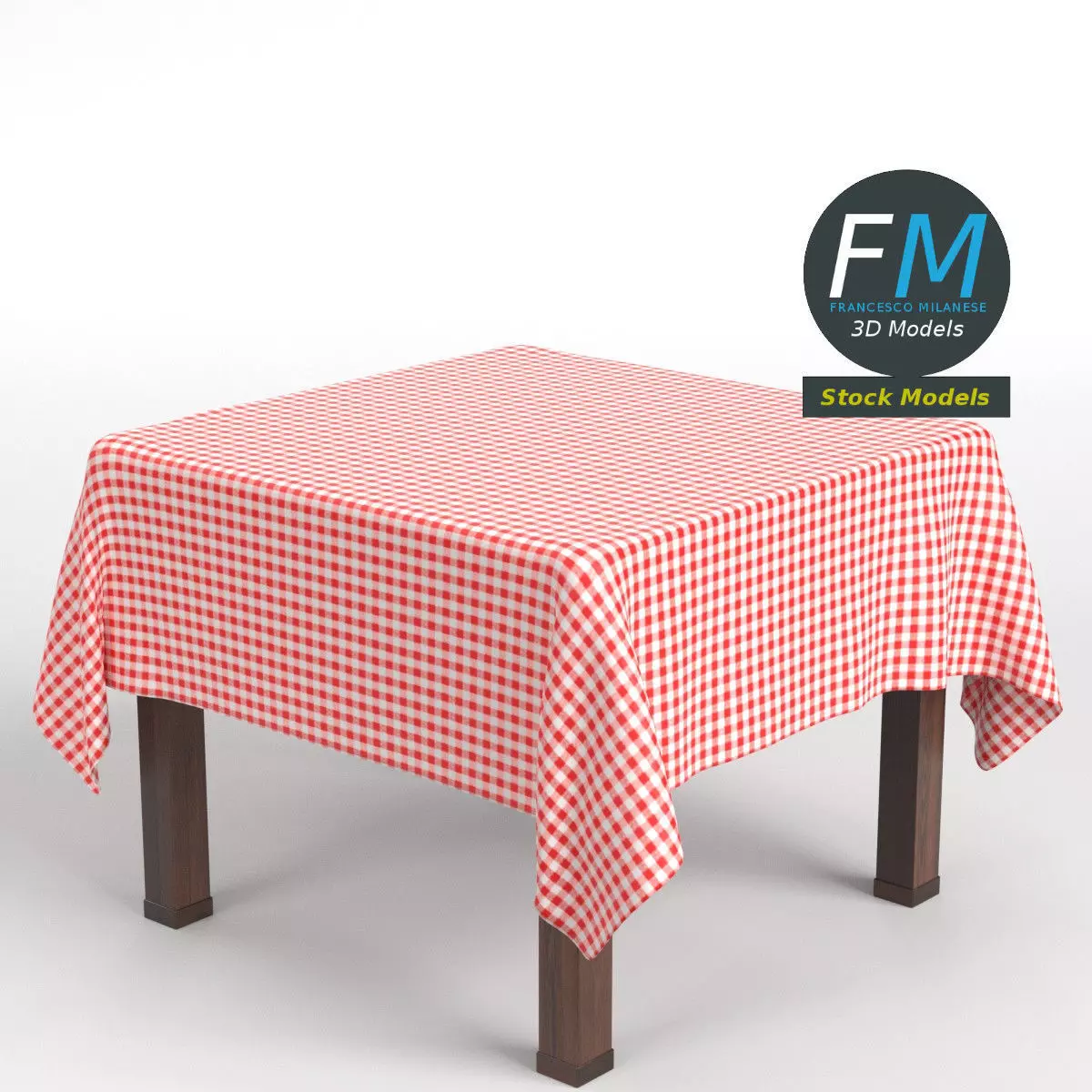 Table with tablecloth 2 3D model_0