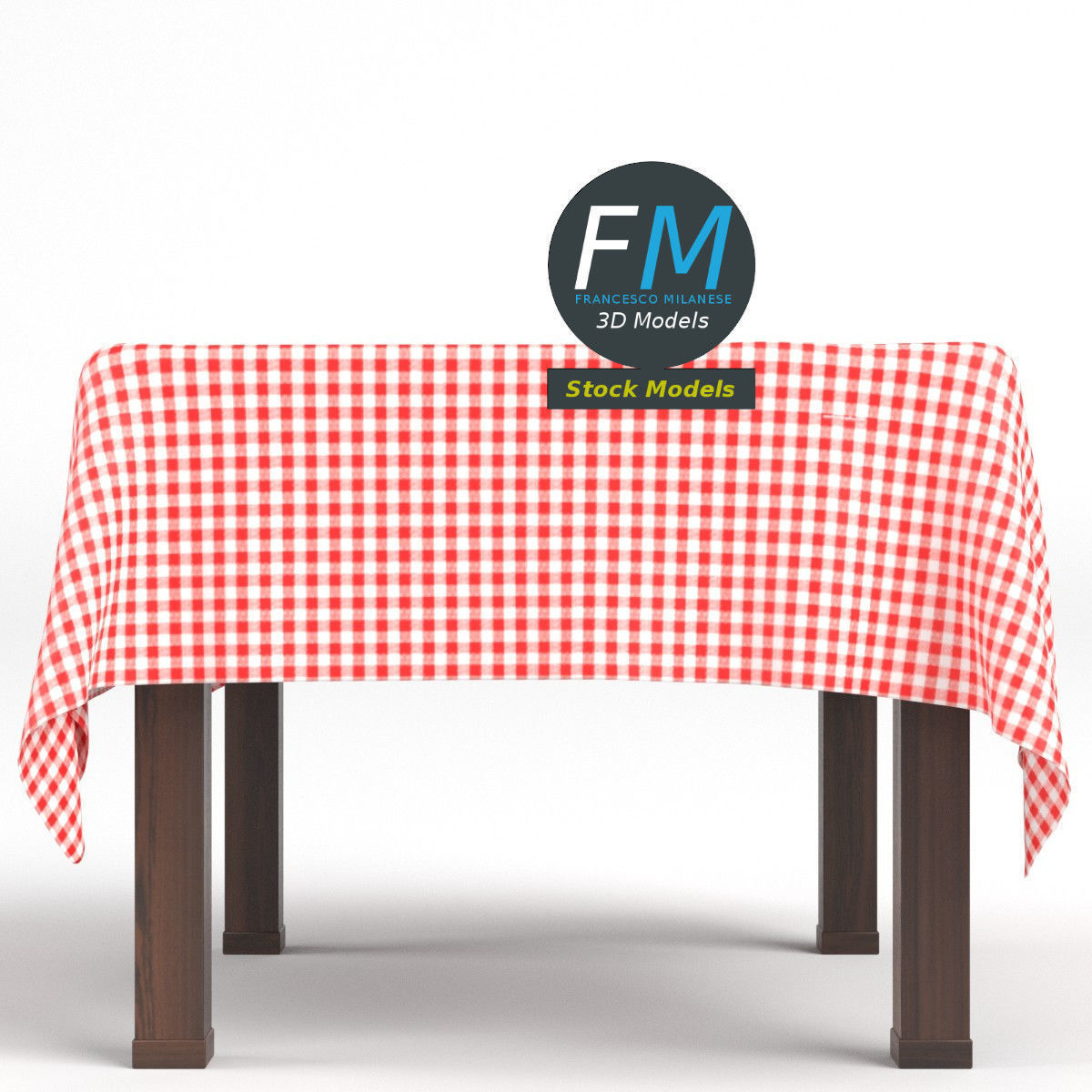 Table with tablecloth 2 3D model_4