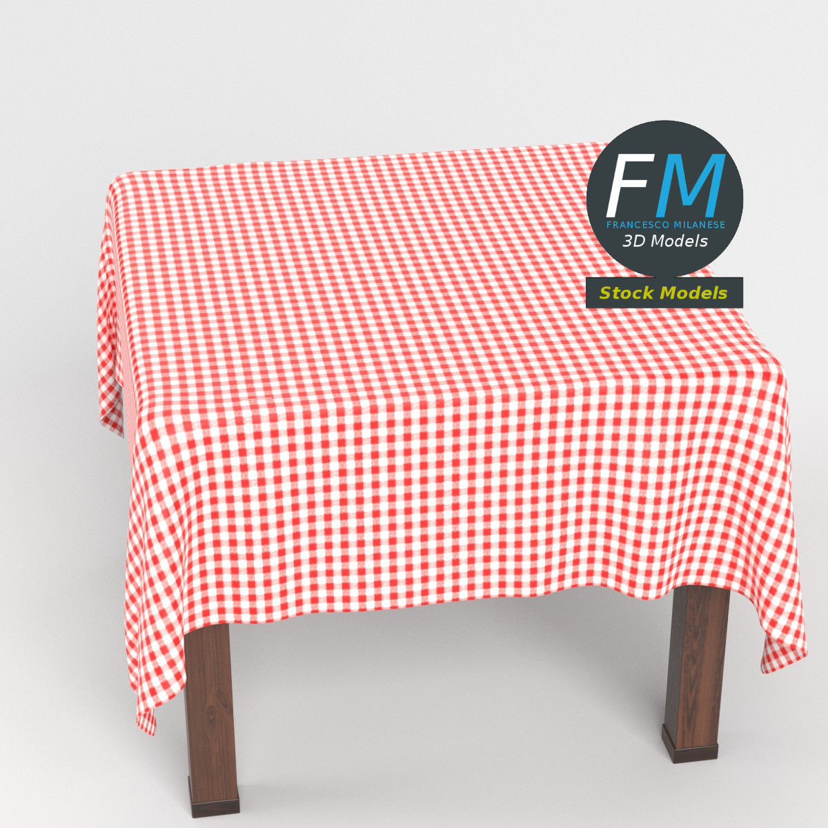 Table with tablecloth 2 3D model_2