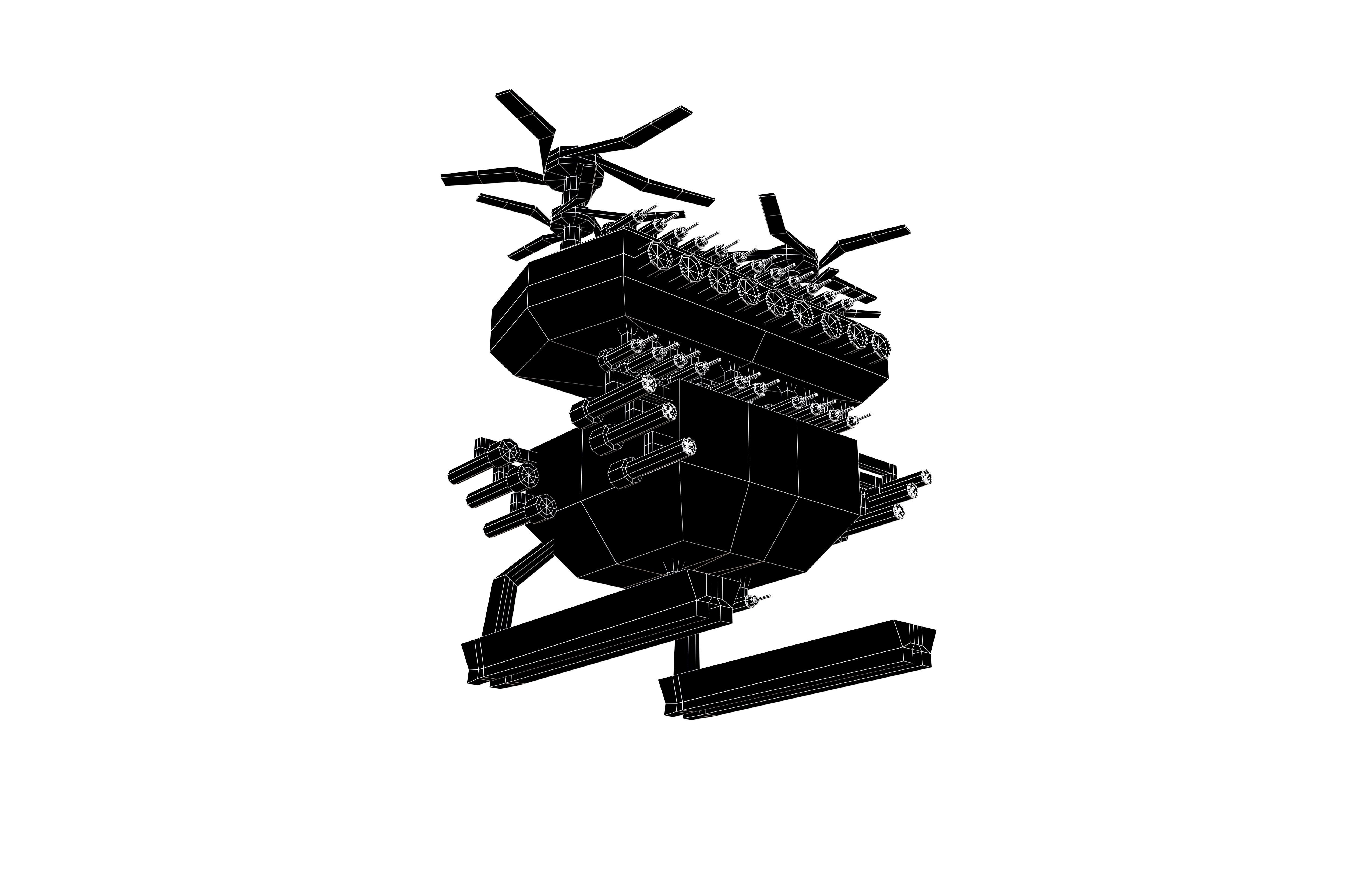 Cartoon Wepon Drone V3 001 Low-poly 3D model_6