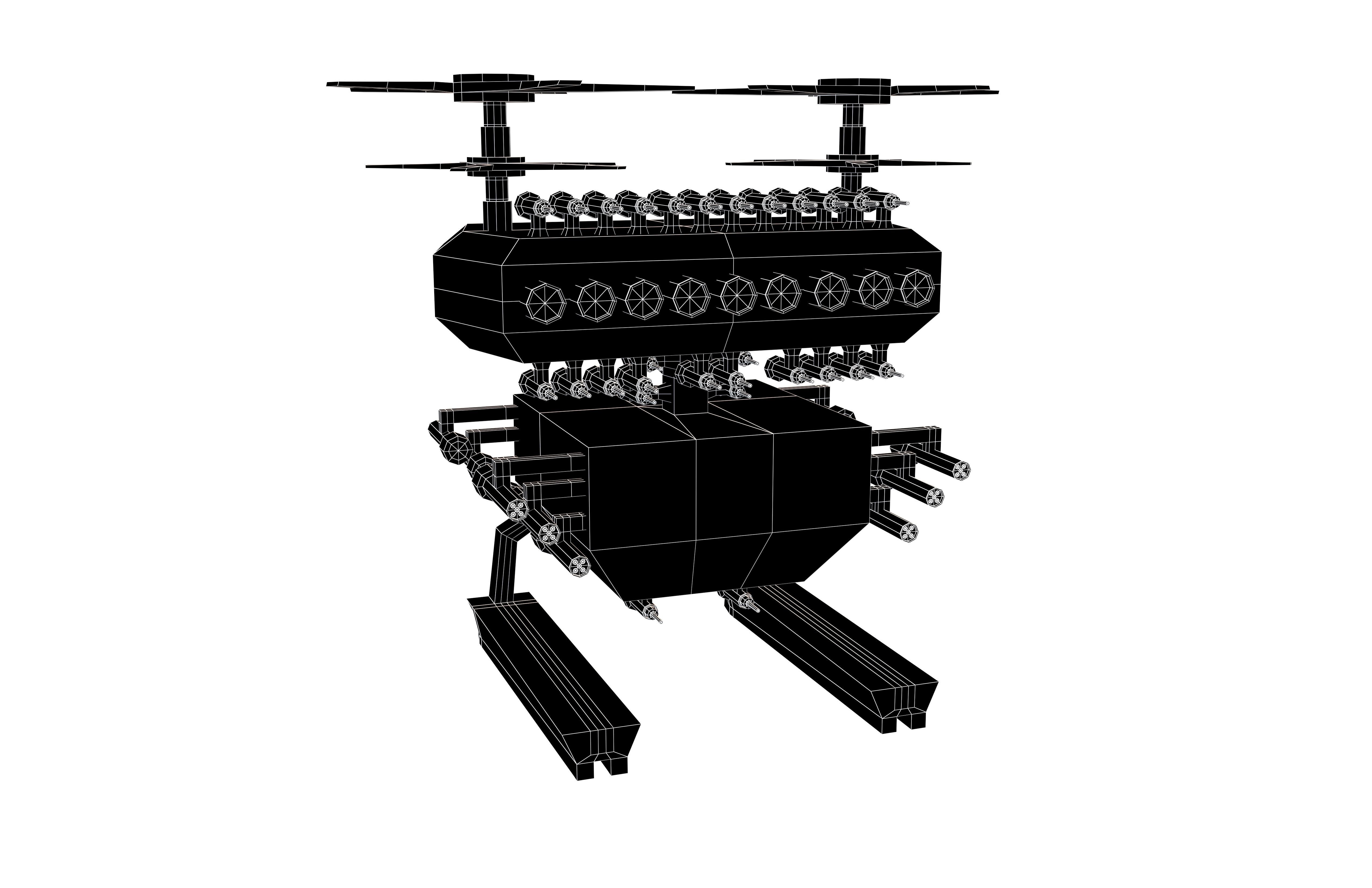 Cartoon Wepon Drone V3 001 Low-poly 3D model_5