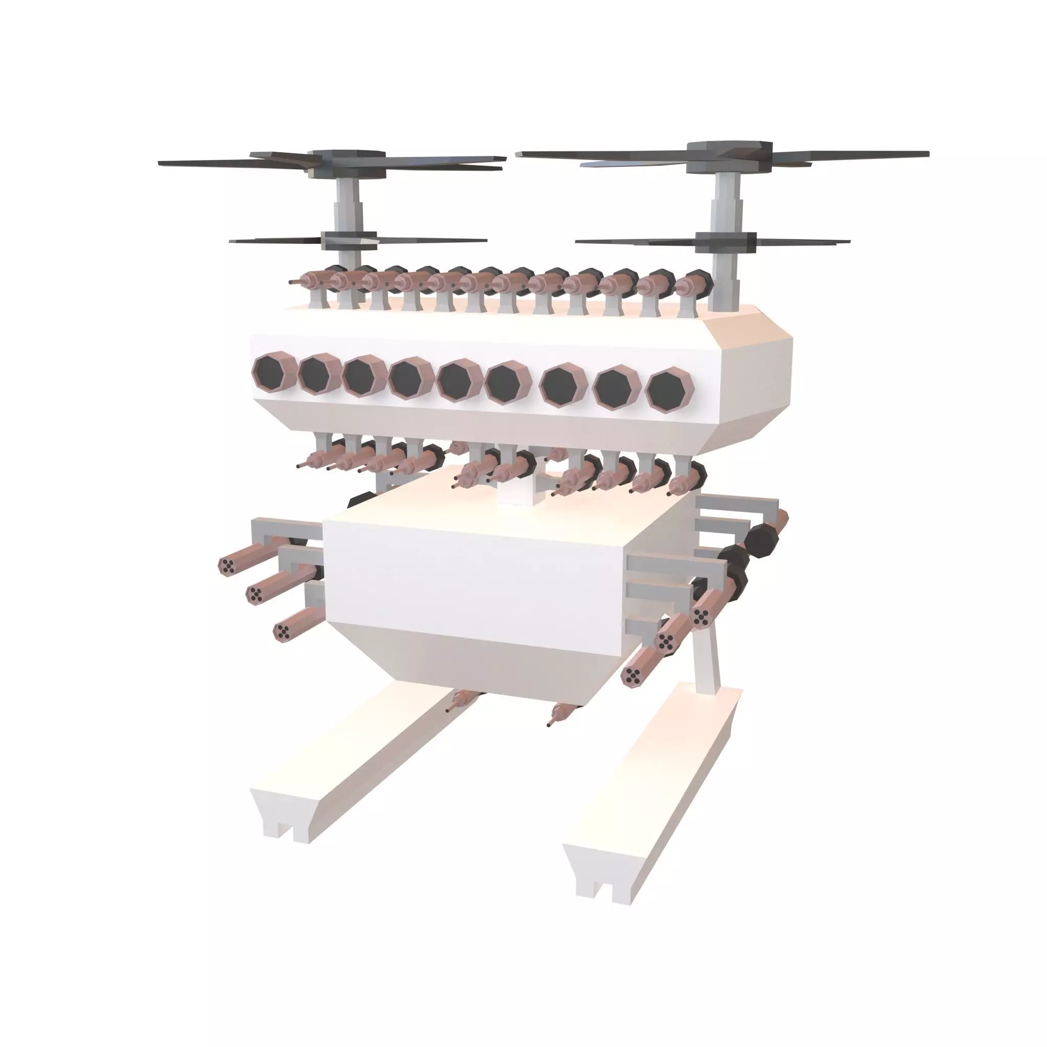 Cartoon Wepon Drone V3 001 Low-poly 3D model_0