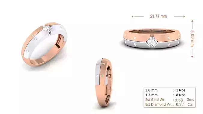 Women Solitaire Band Ring