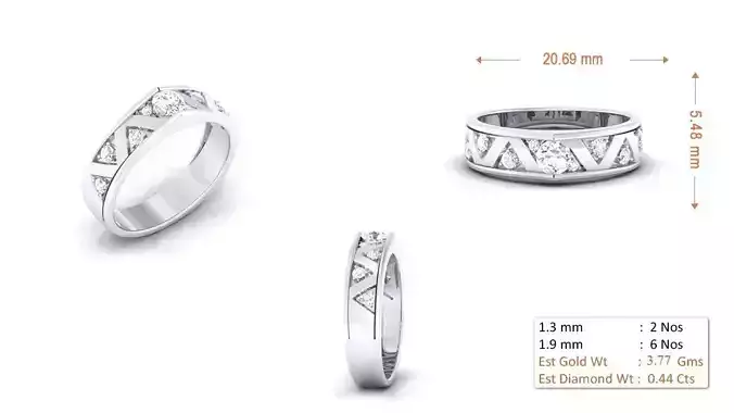 Women Solitaire Band Ring