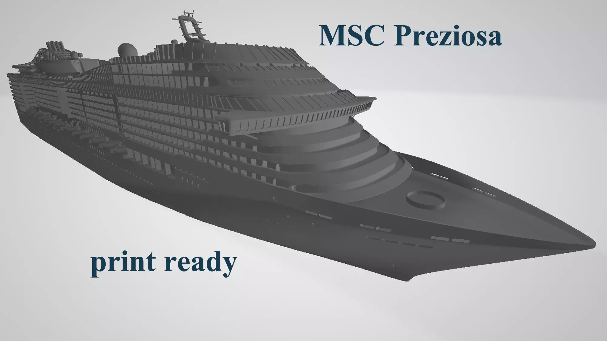 MSC Preziosa cruise ship 3D print model 3D print model_0