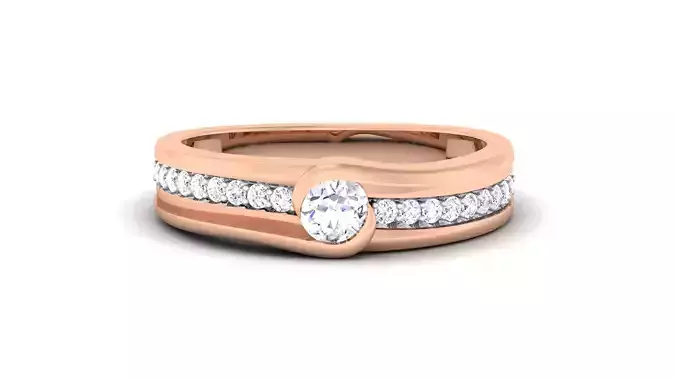 Women Solitaire Band Ring