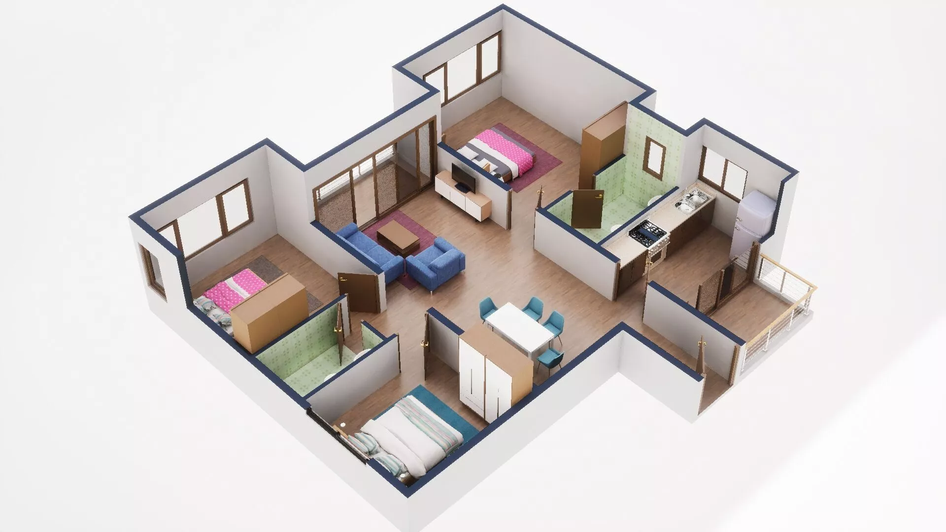 3D Floor Plan Model 51 3D model