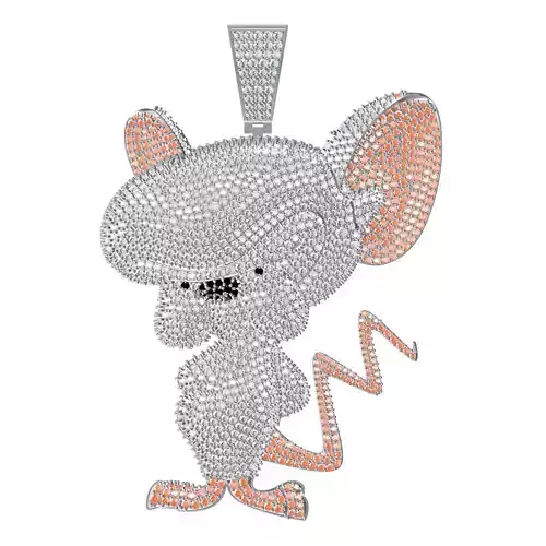 Pinky Brain Cartoon Caracter Hip Hop Pendants 3D print model