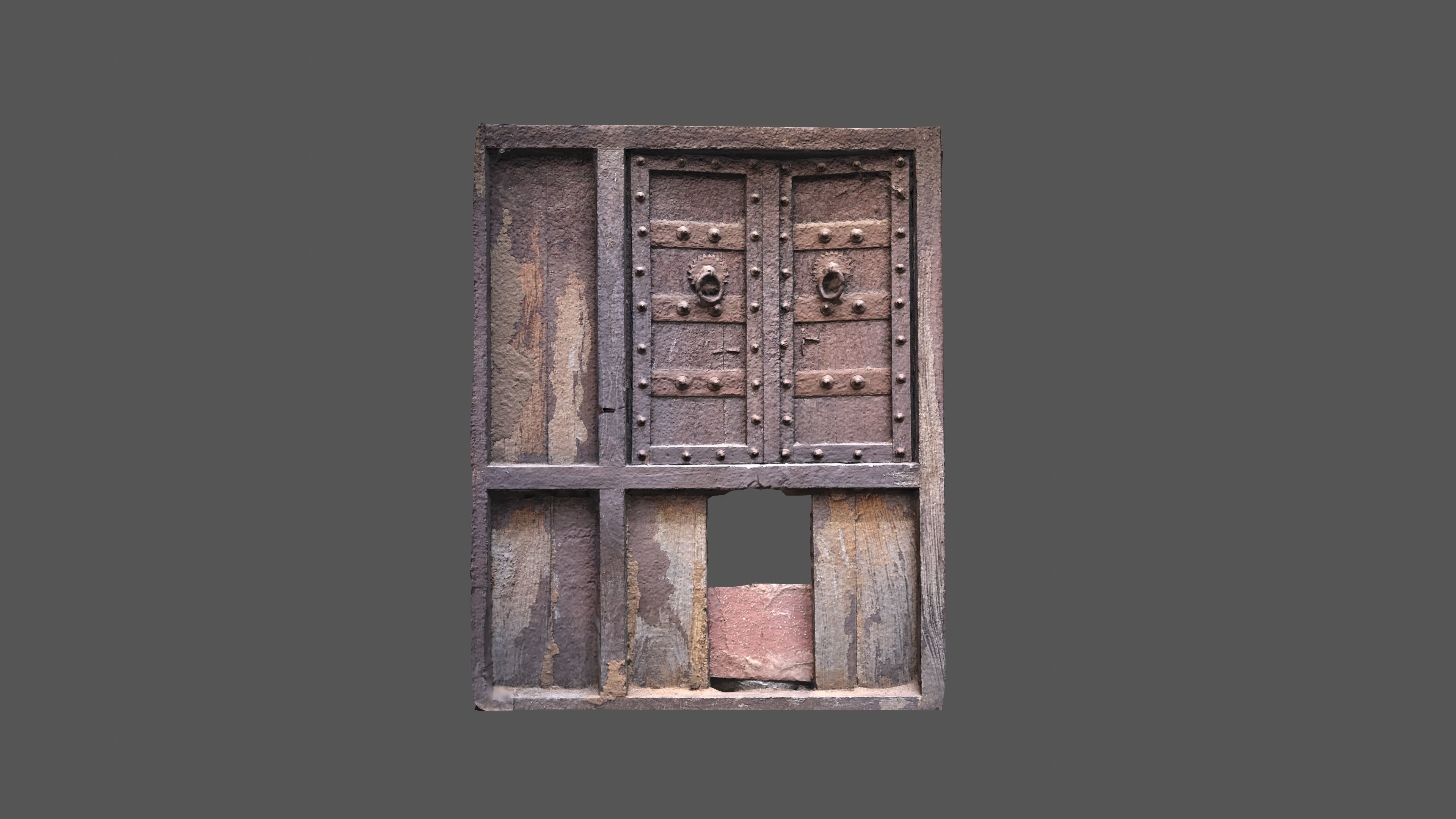 Old Wooden Window Low-poly 3D model_1