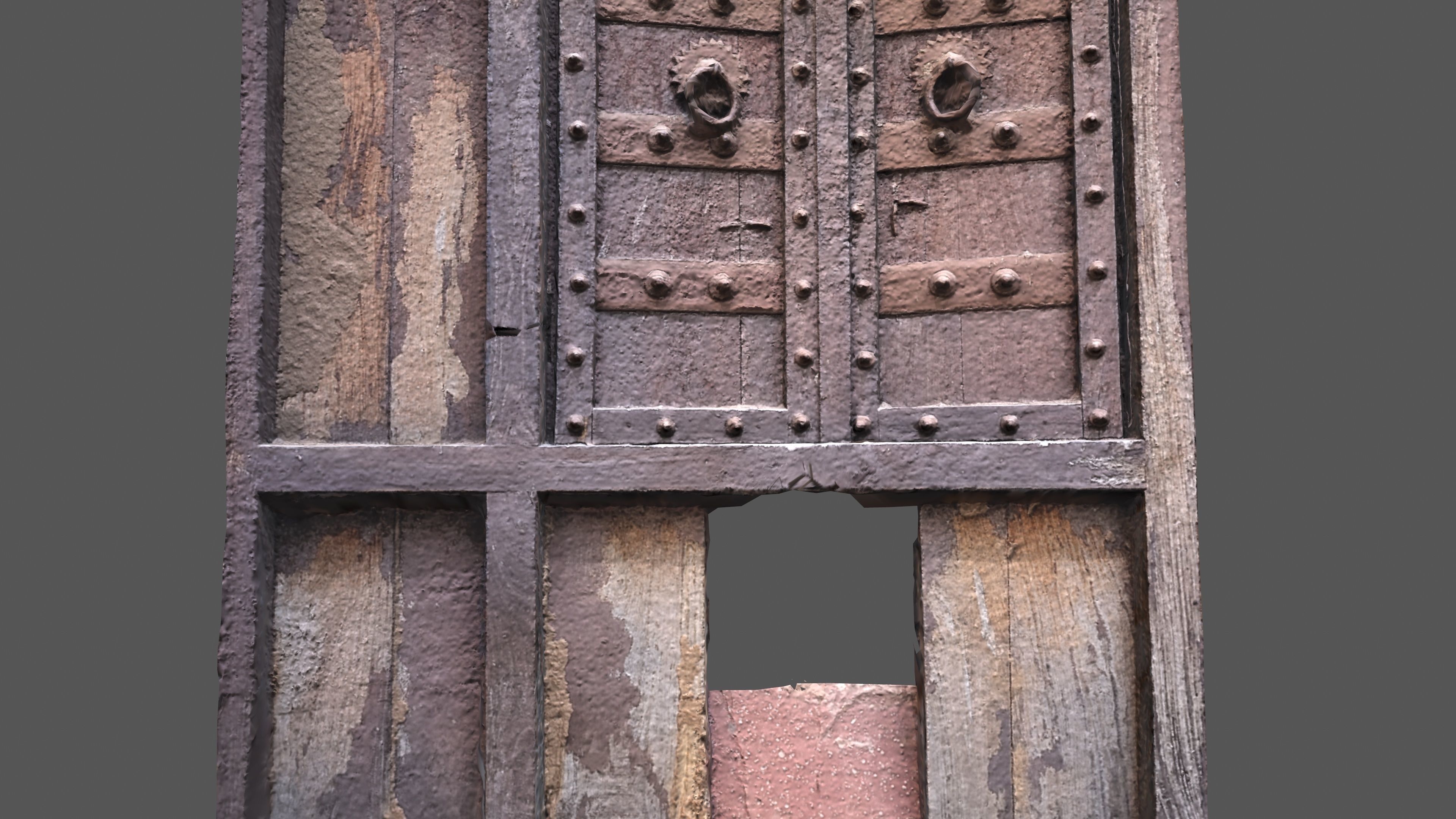 Old Wooden Window Low-poly 3D model_8