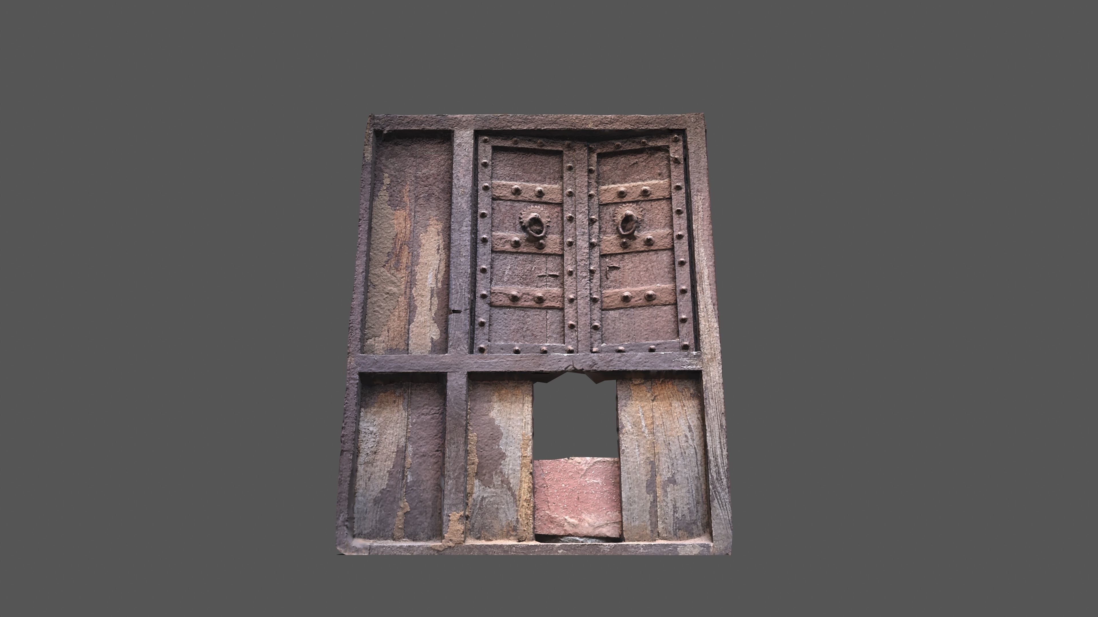 Old Wooden Window Low-poly 3D model_7