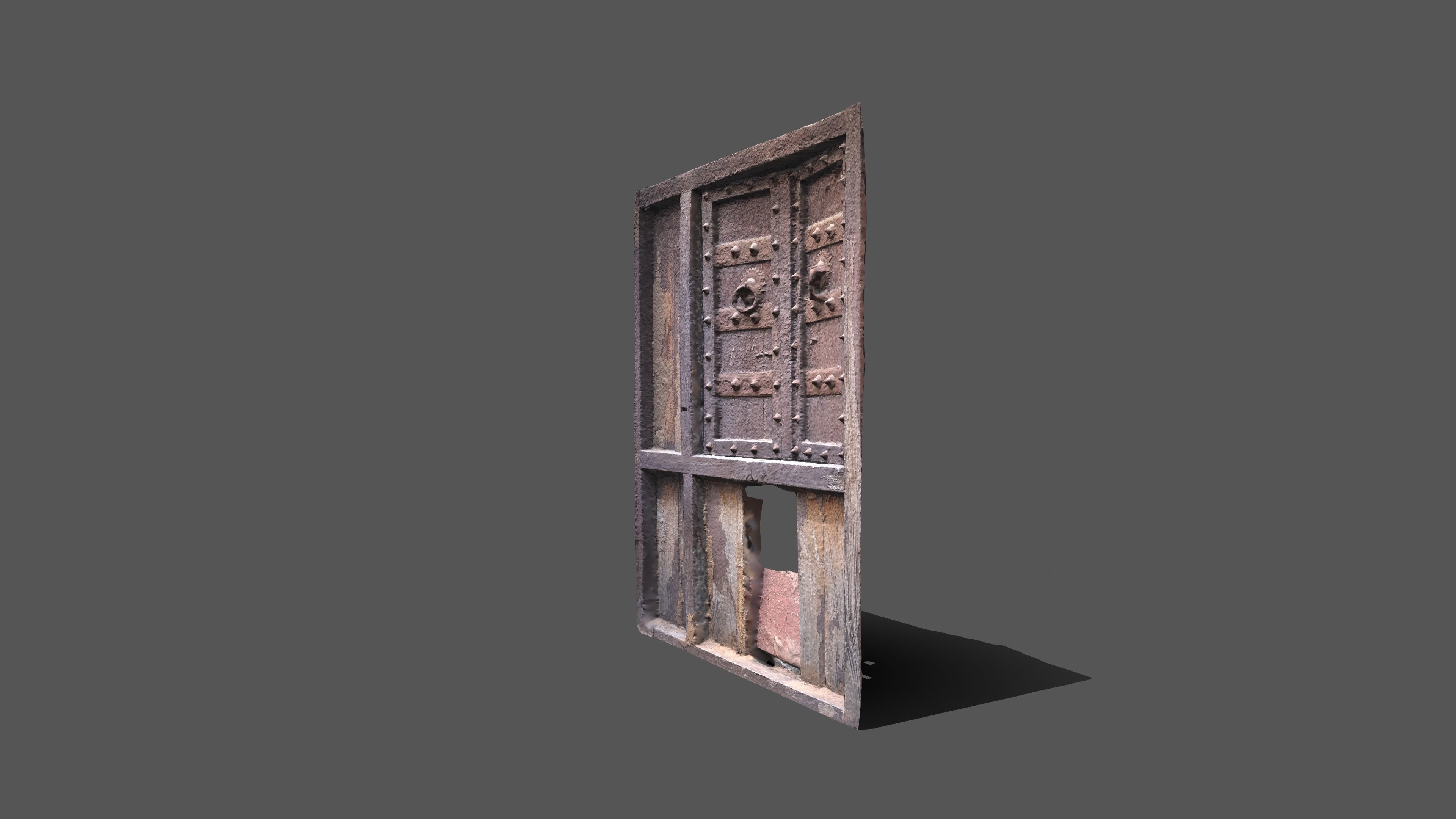 Old Wooden Window Low-poly 3D model_6