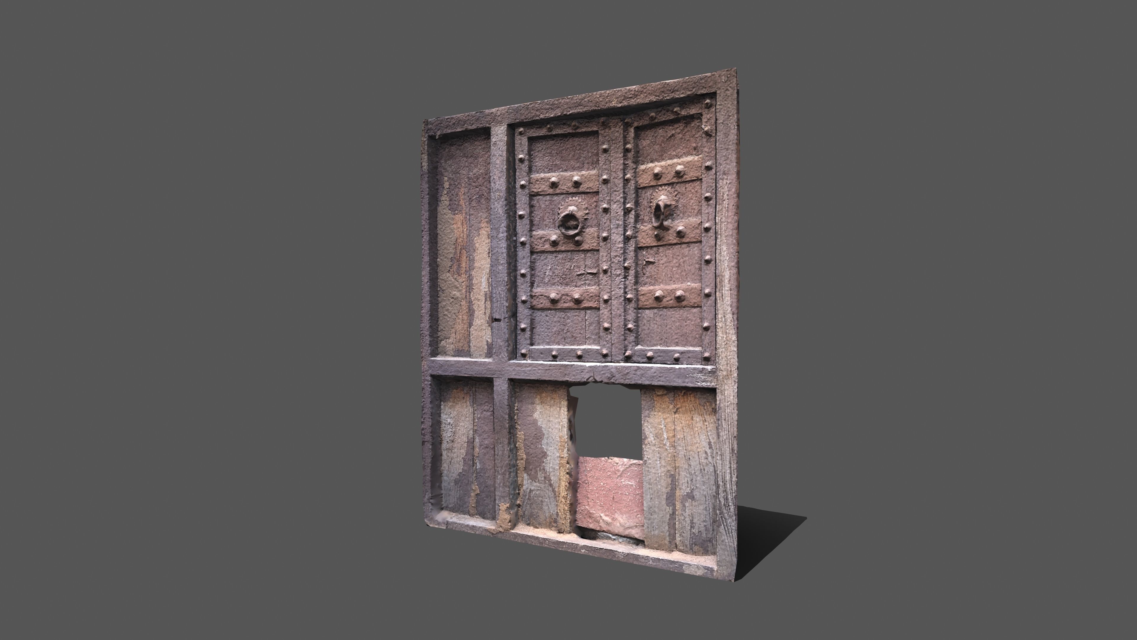 Old Wooden Window Low-poly 3D model_3