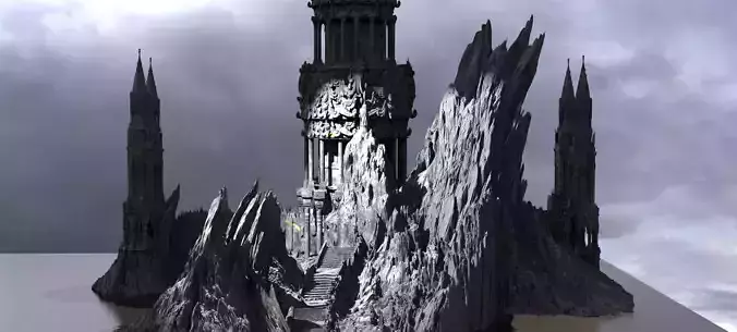 Steampunk Ruin on cliffs 2