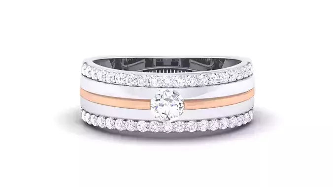 Women Solitaire Band Ring