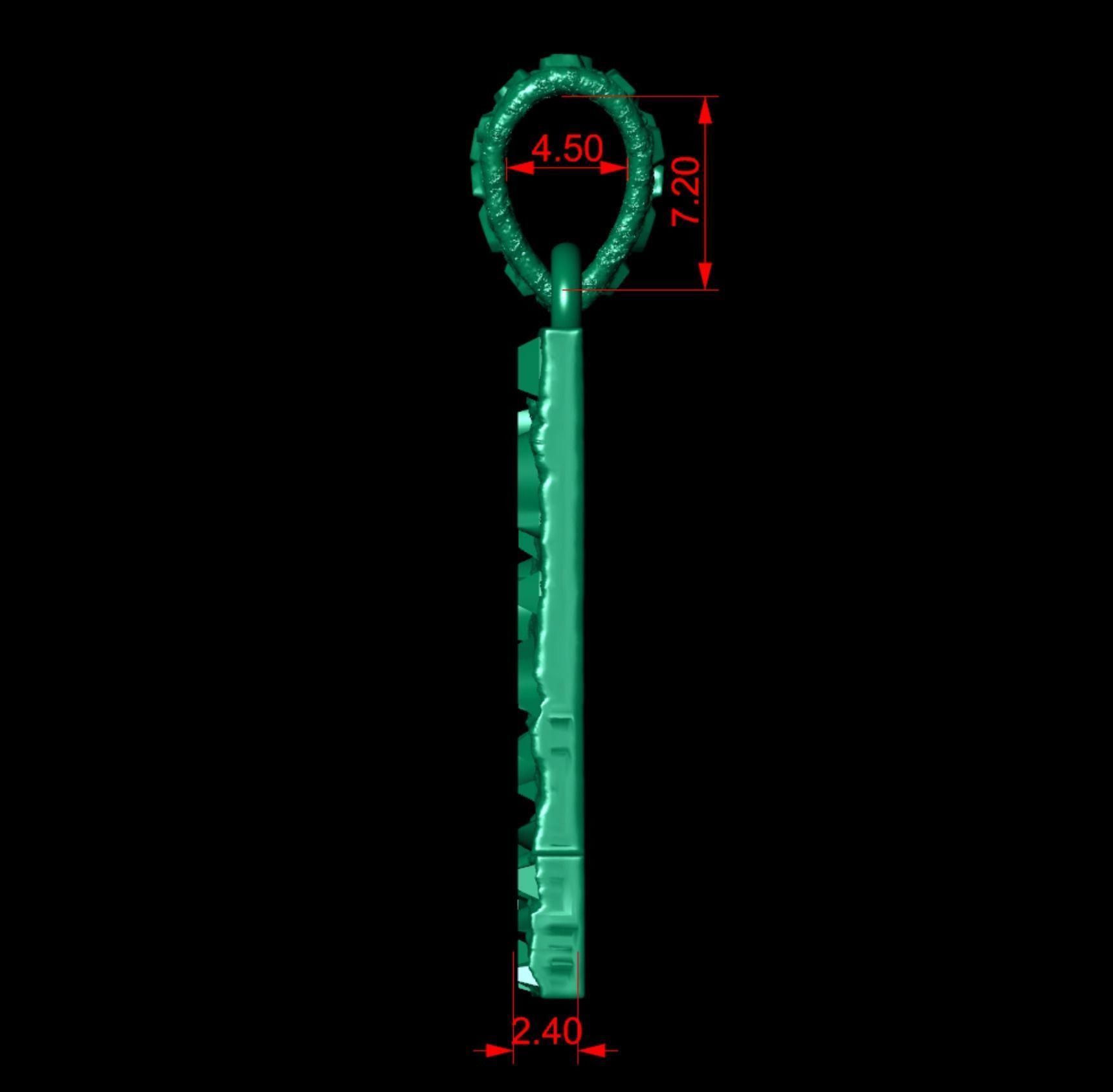 L LETTER INITIAL NUGGET PENDANT 3D print model_4