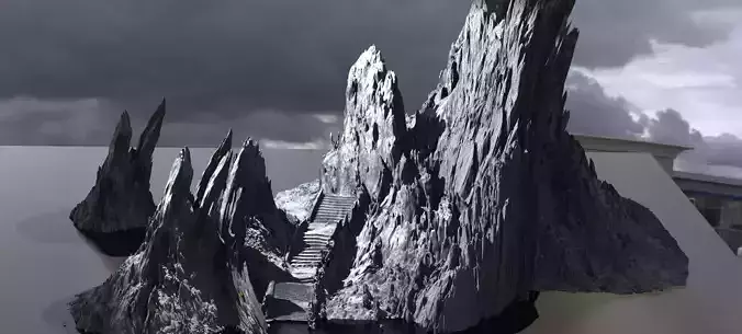 Steps Ruins on cliffs Kit bash 2