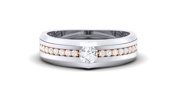 Women Solitaire Band Ring 3D print model