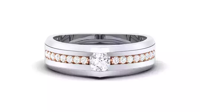 Women Solitaire Band Ring 3D print model