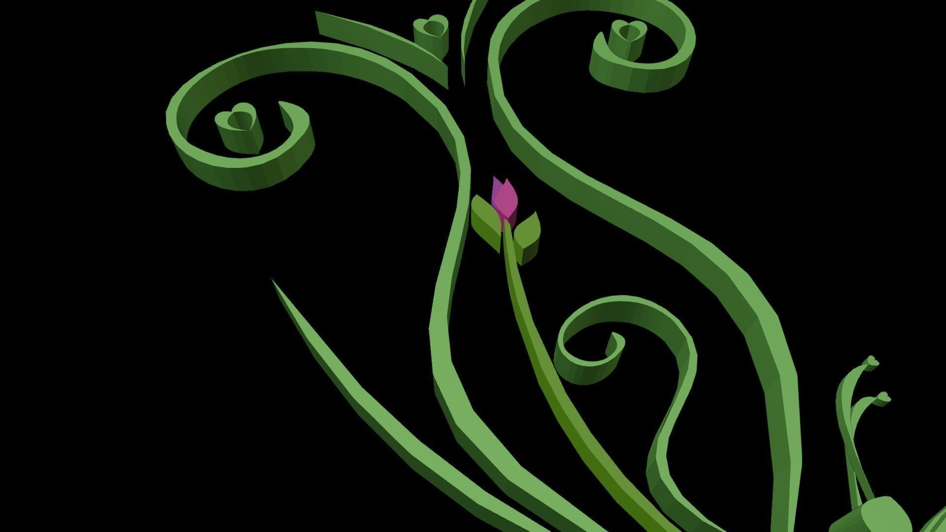 Butterfly flourishes low poly Low-poly 3D model_39