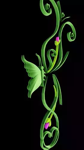 Butterfly flourishes low poly Low-poly 3D model Butterfly flourishes low poly Low-poly 3D model