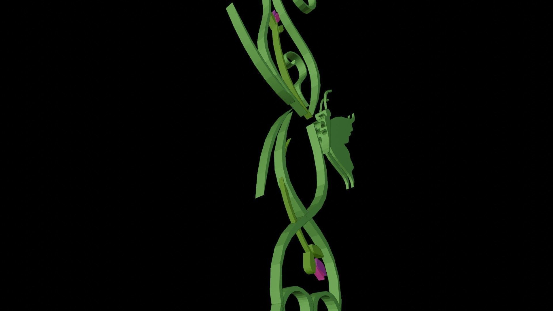 Butterfly flourishes low poly Low-poly 3D model_37