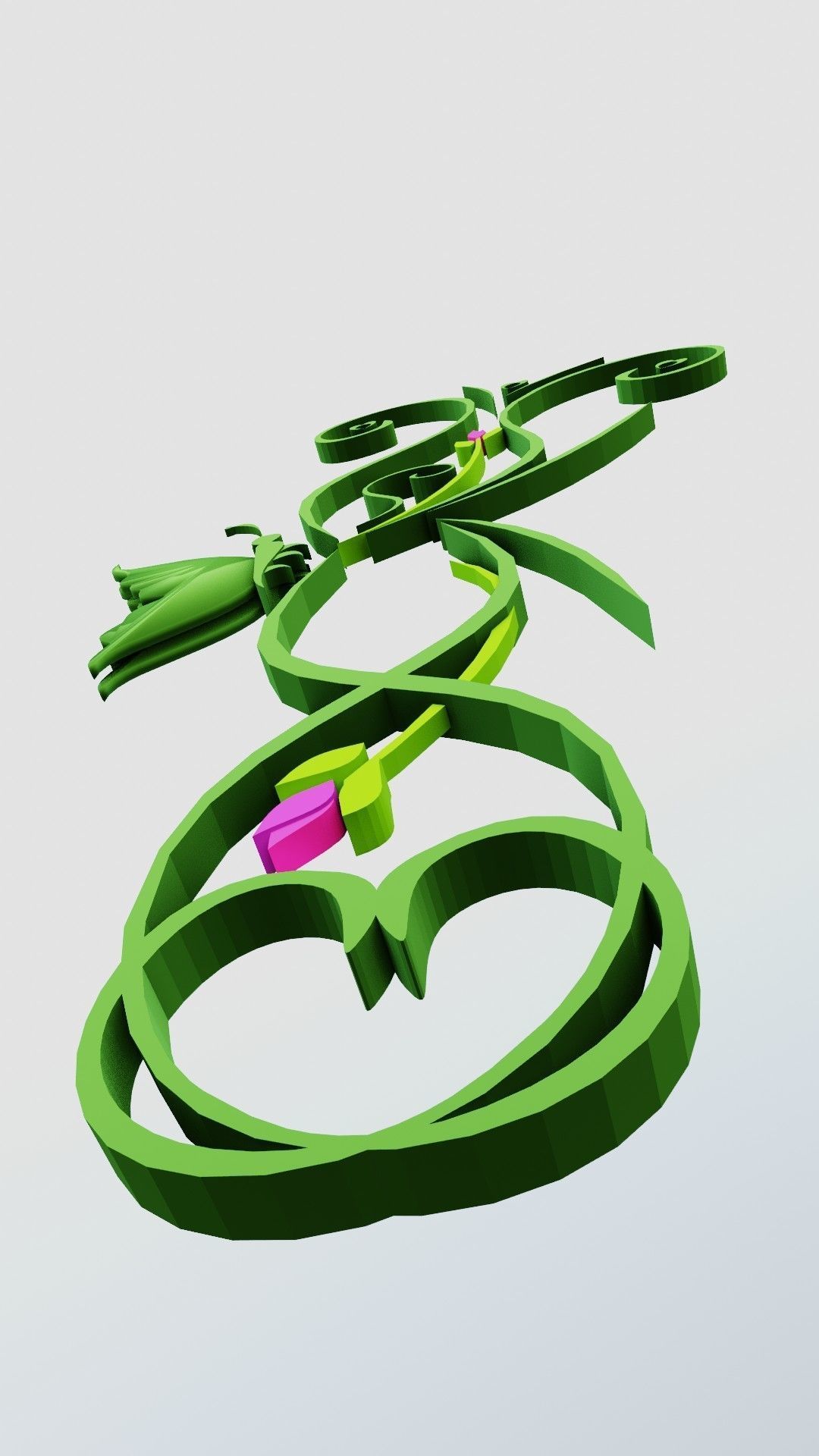 Butterfly flourishes low poly Low-poly 3D model_28