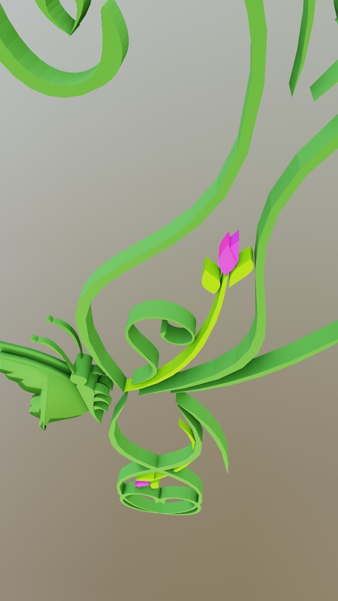 Butterfly flourishes low poly Low-poly 3D model_25