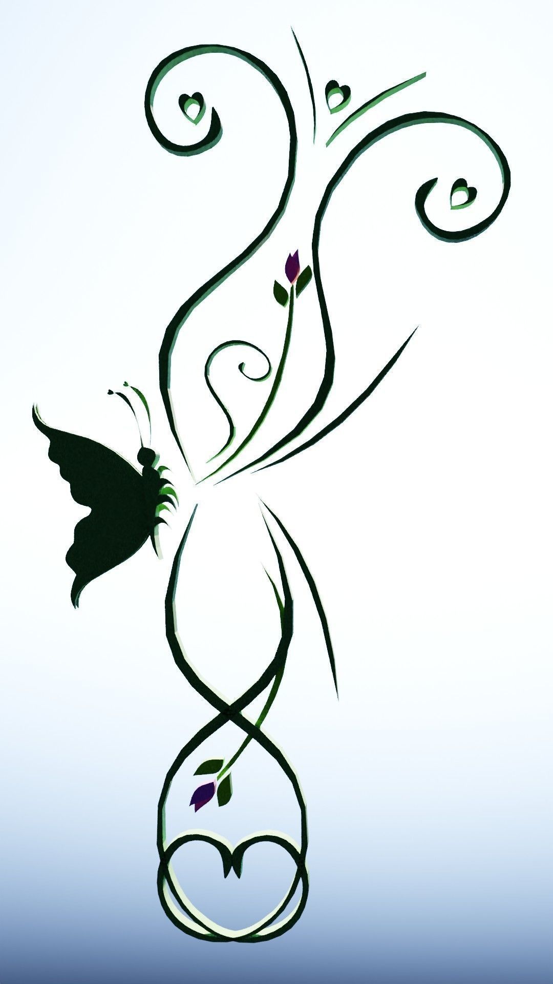 Butterfly flourishes low poly Low-poly 3D model_2