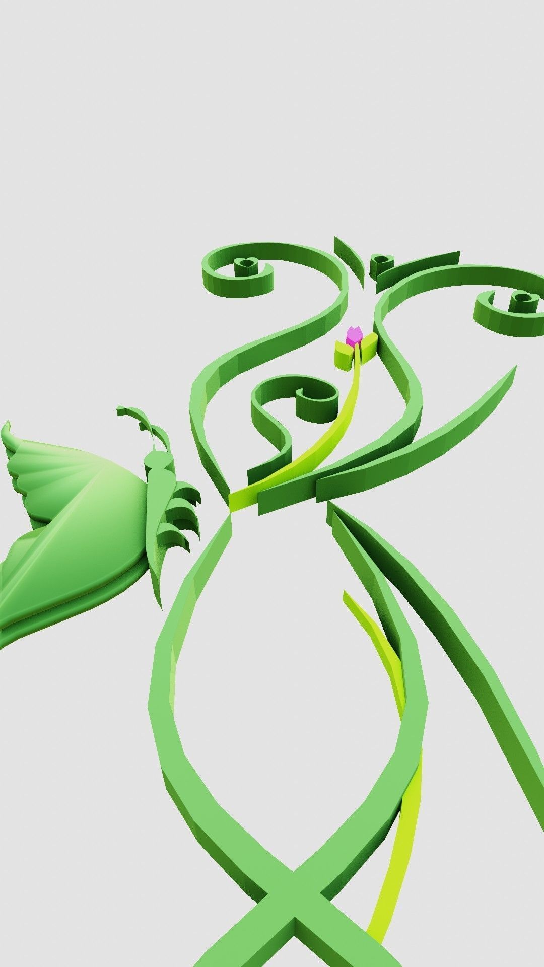 Butterfly flourishes low poly Low-poly 3D model_24