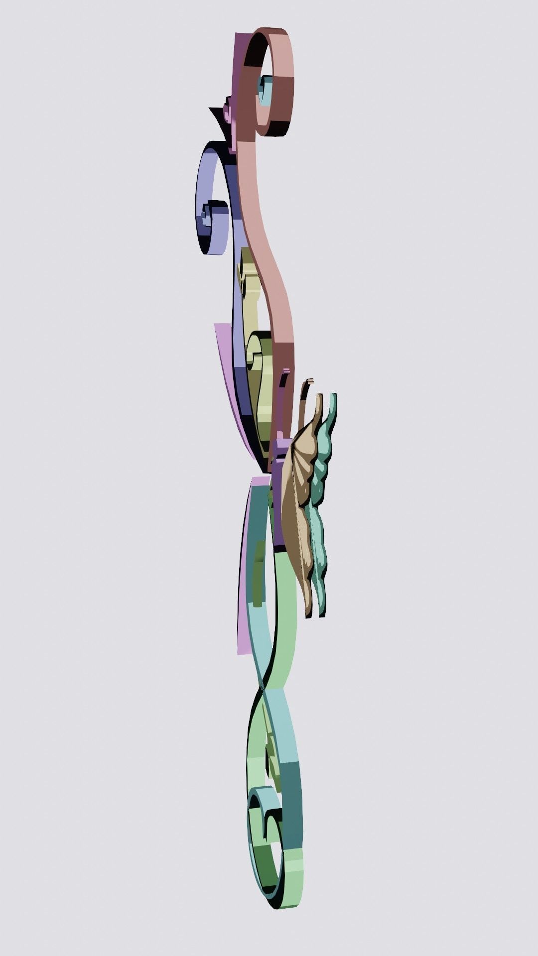 Butterfly flourishes low poly Low-poly 3D model_20