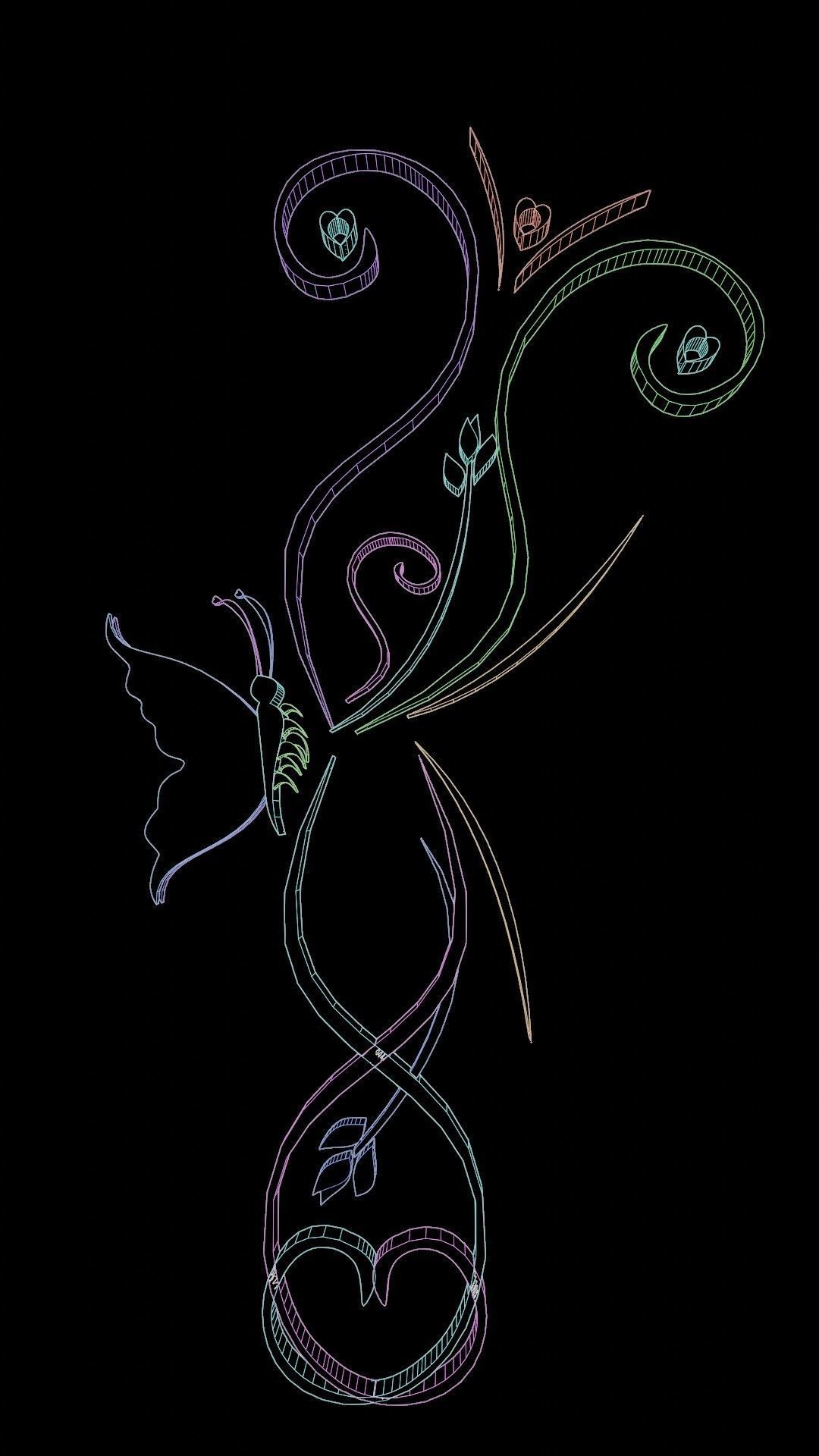 Butterfly flourishes low poly Low-poly 3D model_9