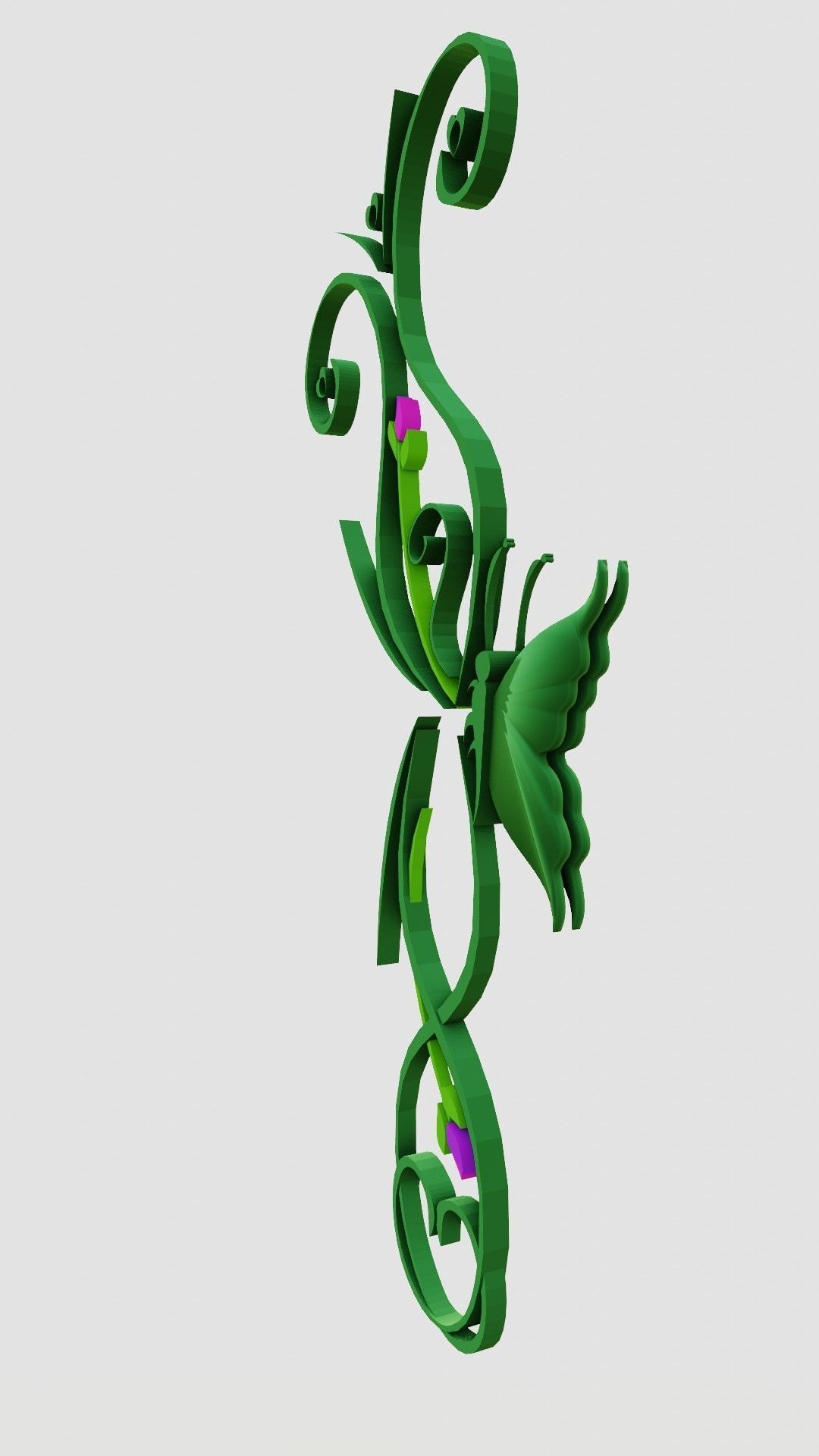 Butterfly flourishes low poly Low-poly 3D model_15