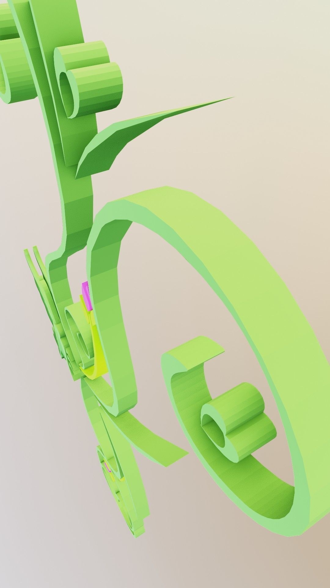 Butterfly flourishes low poly Low-poly 3D model_17