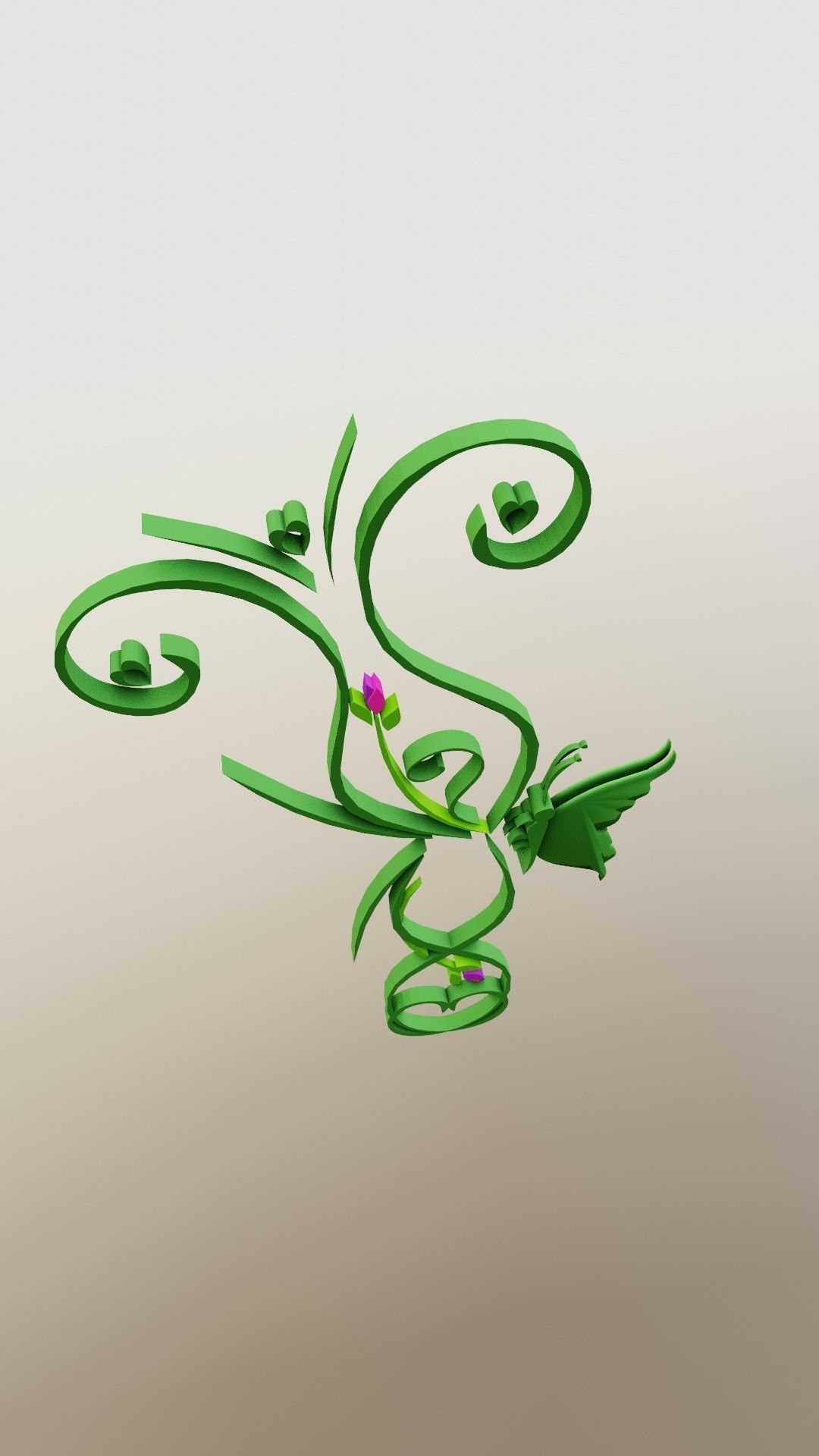 Butterfly flourishes low poly Low-poly 3D model_29