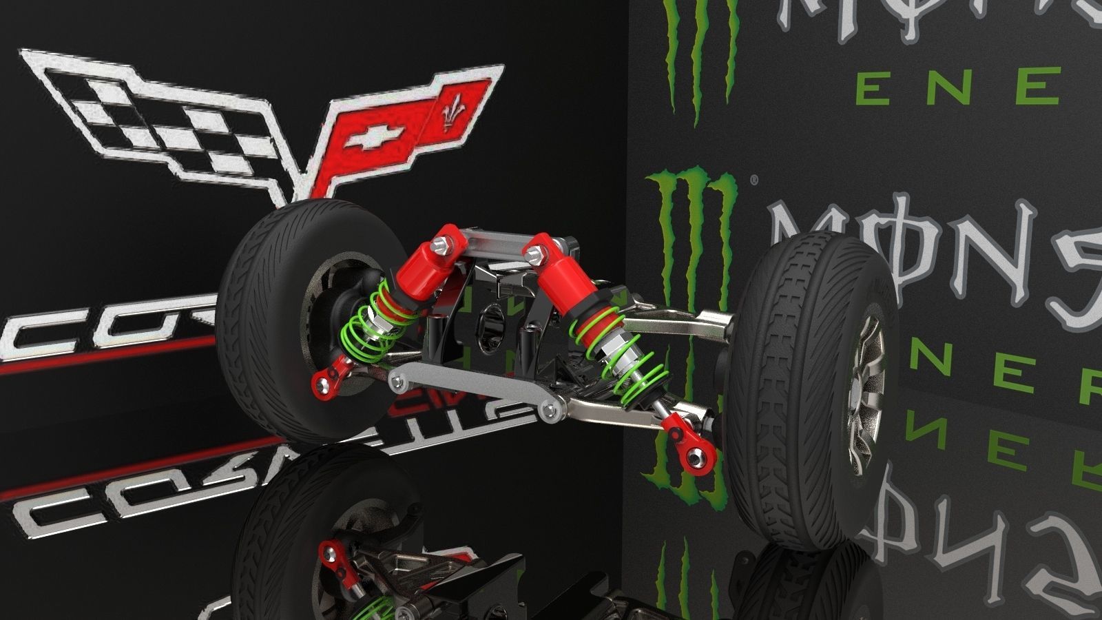 Wishbone Suspension 3D print model_1