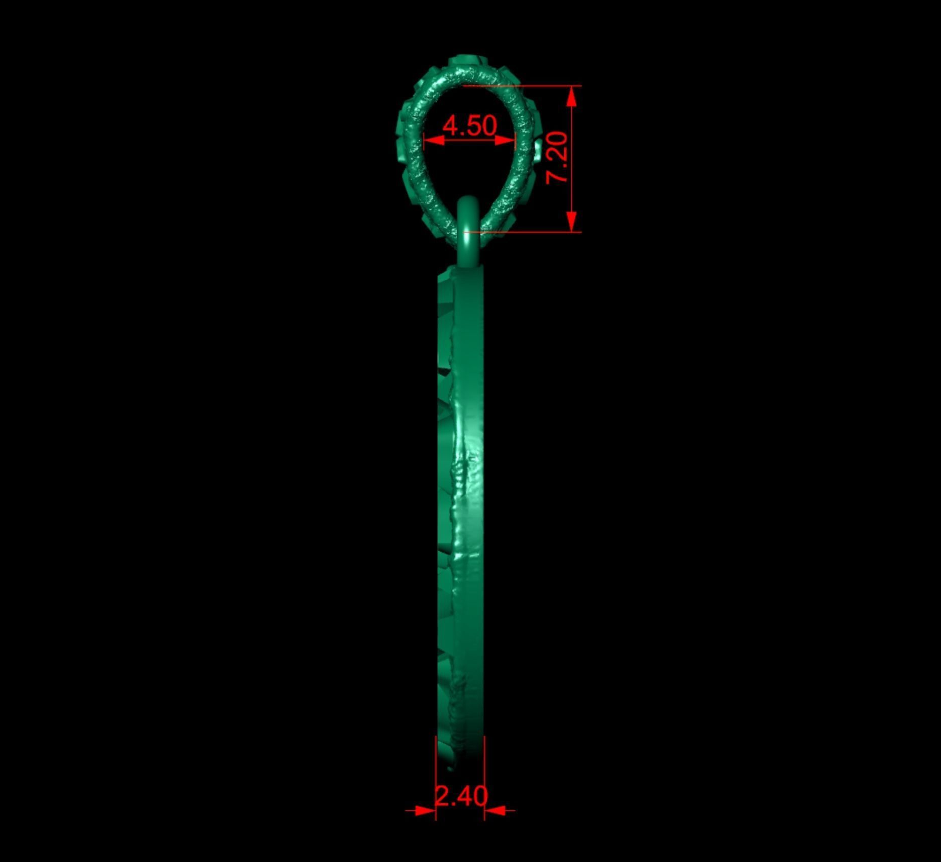 O LETTER INITIAL NUGGET PENDANT 3D print model_4