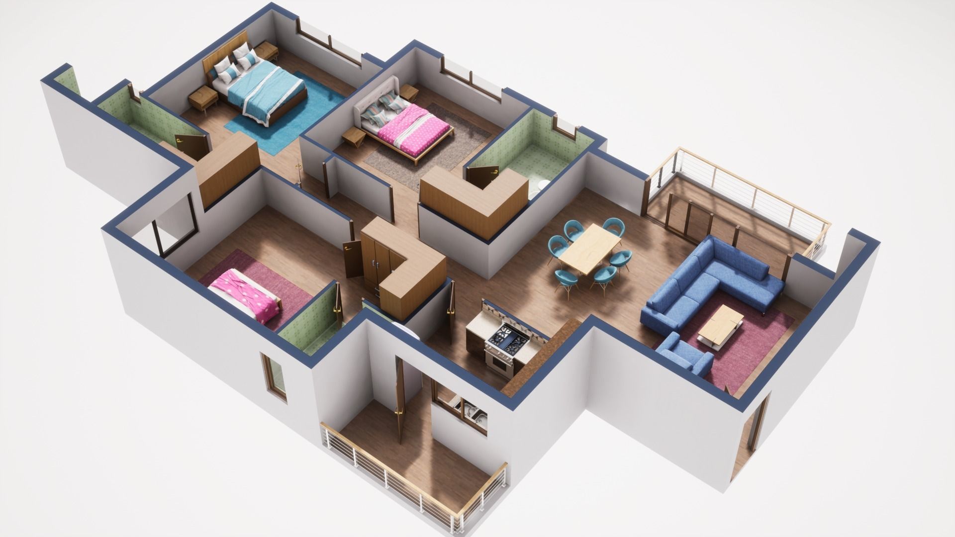 3D Floor Plan Model 52 3D model_4