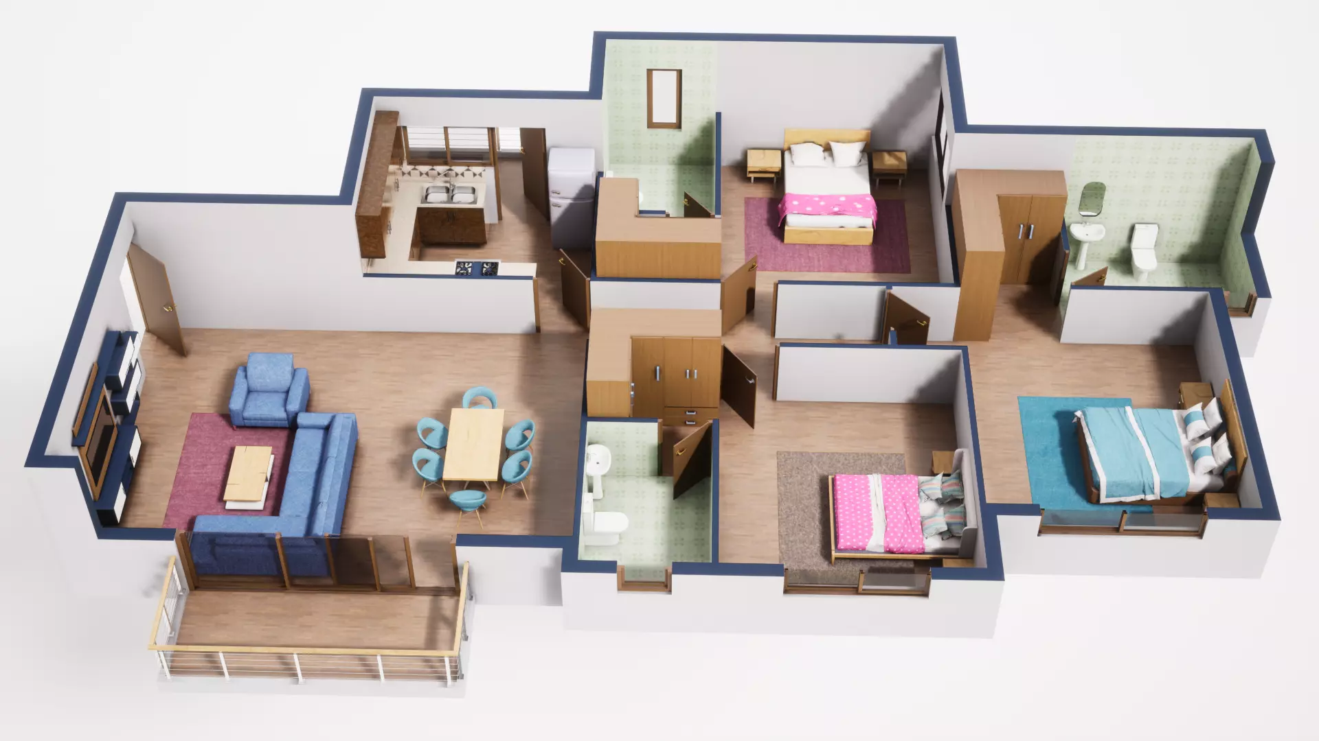 3D Floor Plan Model 52 3D model_0